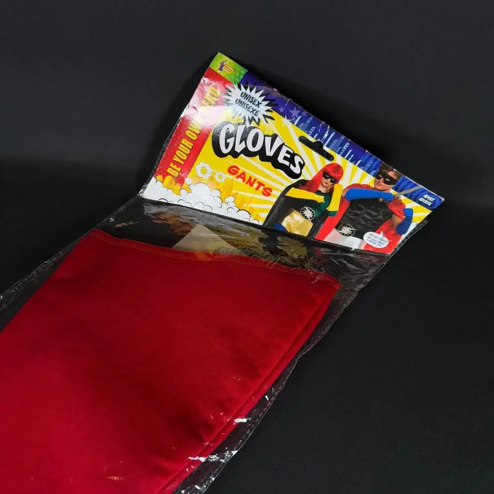 Red Gloves Costume Accessory 1 Size Fits Cosplay Spirit Halloween Red Hero Cuff